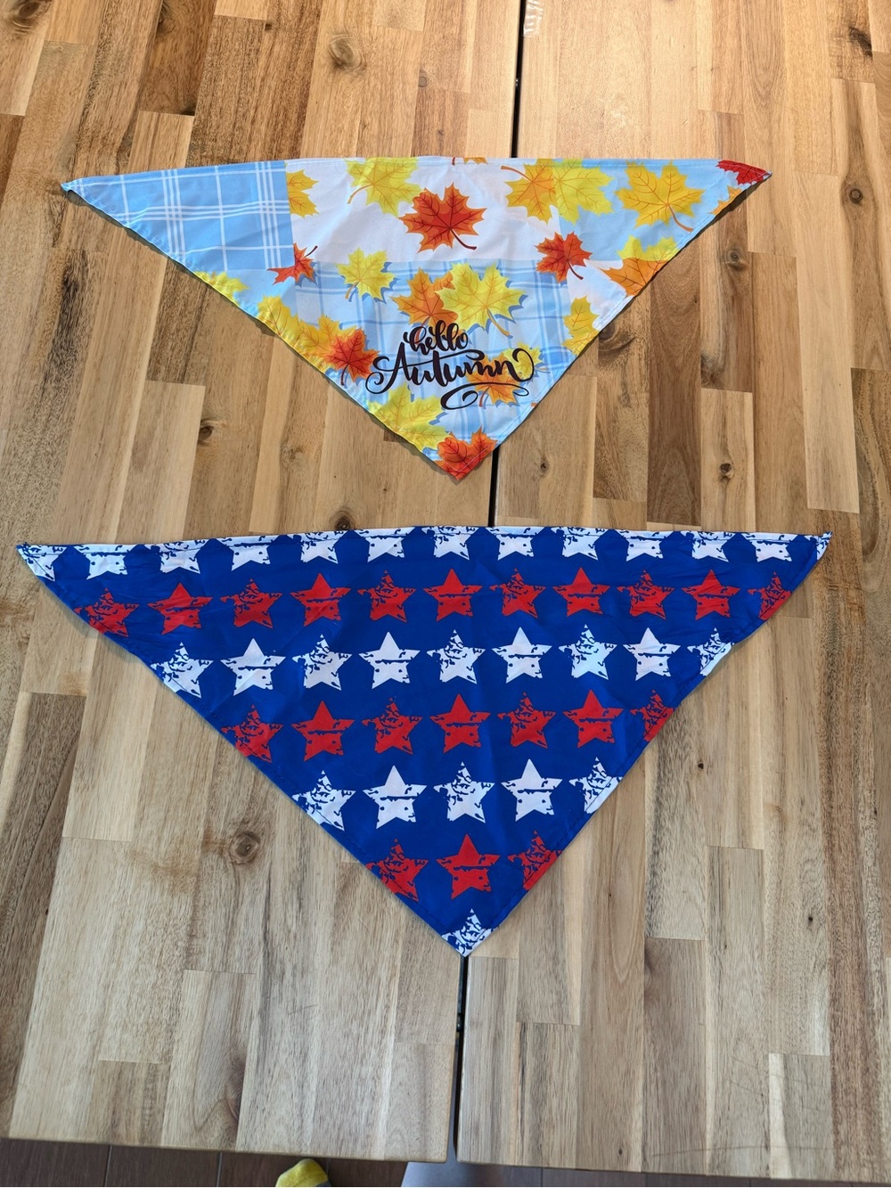Reversible Dog Bandana - Autumn Leaves & Stars